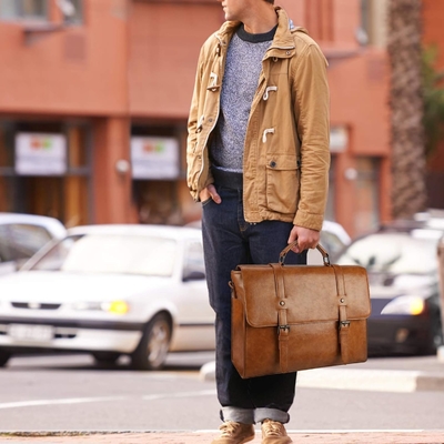 Đàn ông BÁC CỦA CÁC CỦA CÁC VINTAGE 15,6 inch da chống nước máy tính xách tay BRIEFCASE LARGE SACHEL BÁC CỦA CÁC CỦA CÁC CỦA CÁC RETRO