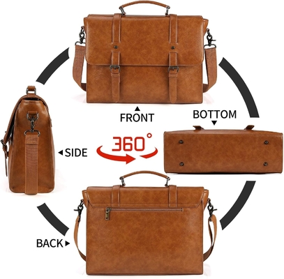 Đàn ông BÁC CỦA CÁC CỦA CÁC VINTAGE 15,6 inch da chống nước máy tính xách tay BRIEFCASE LARGE SACHEL BÁC CỦA CÁC CỦA CÁC CỦA CÁC RETRO