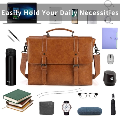 Đàn ông BÁC CỦA CÁC CỦA CÁC VINTAGE 15,6 inch da chống nước máy tính xách tay BRIEFCASE LARGE SACHEL BÁC CỦA CÁC CỦA CÁC CỦA CÁC RETRO