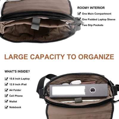 ESTARER MEN MESSENGER BAG 15,6 inch, canvas chống nước BAG máy tính BAG làm việc, laptop BAG BRAEFCASE BACCHEL