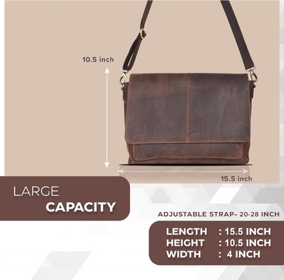Vỏ gỗ sồi Vỏ túi thư ký da cho nam giới và phụ nữ - laptop túi vỏ ngắn cho trường đại học, văn phòng, vai điều chỉnh