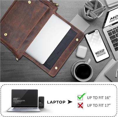 Vỏ gỗ sồi Vỏ túi thư ký da cho nam giới và phụ nữ - laptop túi vỏ ngắn cho trường đại học, văn phòng, vai điều chỉnh