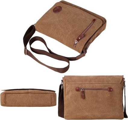 VINTAGE CANVAS SATCHEL MESSENGER BAG FOR MEN WOMEN,TRVEL SHOULDER BAG 13,5&quot; LAPTOP BAGS BOOKBAG Vị trí: