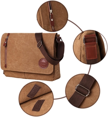 VINTAGE CANVAS SATCHEL MESSENGER BAG FOR MEN WOMEN,TRVEL SHOULDER BAG 13,5&quot; LAPTOP BAGS BOOKBAG Vị trí: