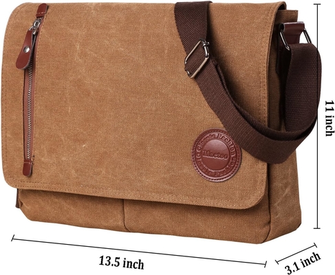 VINTAGE CANVAS SATCHEL MESSENGER BAG FOR MEN WOMEN,TRVEL SHOULDER BAG 13,5&quot; LAPTOP BAGS BOOKBAG Vị trí: