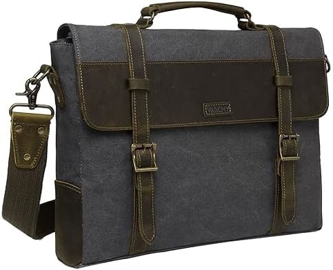 Túi nhắn tin cho đàn ông,Vintage Canvas Da Canvas Laptop túi xách túi vai Business Case