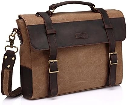 Túi nhắn tin cho đàn ông,Vintage Canvas Da Canvas Laptop túi xách túi vai Business Case
