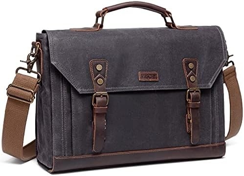 Túi nhắn tin cho đàn ông,Vintage Canvas Da Canvas Laptop túi xách túi vai Business Case