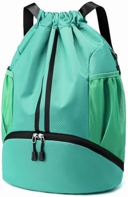 HOEDIA SPORTS DRAWSTRING BACKPACK - STRING SWIM GYM BAG Với khoang giày và túi chống ướt cho phụ nữ&amp;nam