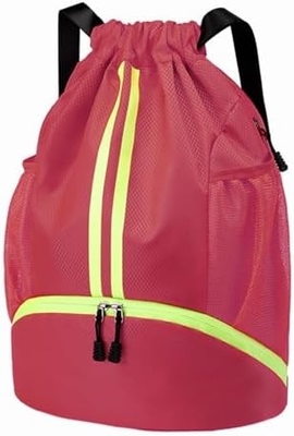 HOEDIA SPORTS DRAWSTRING BACKPACK - STRING SWIM GYM BAG Với khoang giày và túi chống ướt cho phụ nữ&amp;nam