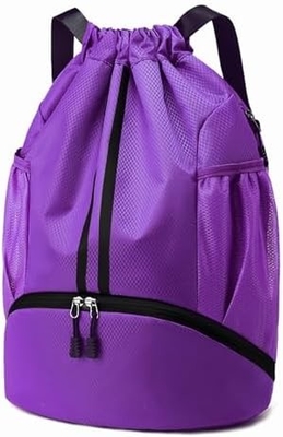 HOEDIA SPORTS DRAWSTRING BACKPACK - STRING SWIM GYM BAG Với khoang giày và túi chống ướt cho phụ nữ&amp;nam