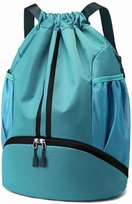 HOEDIA SPORTS DRAWSTRING BACKPACK - STRING SWIM GYM BAG Với khoang giày và túi chống ướt cho phụ nữ&amp;nam