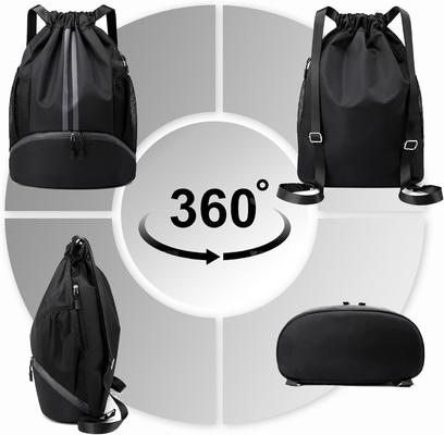 HOEDIA SPORTS DRAWSTRING BACKPACK - STRING SWIM GYM BAG Với khoang giày và túi chống ướt cho phụ nữ&amp;nam