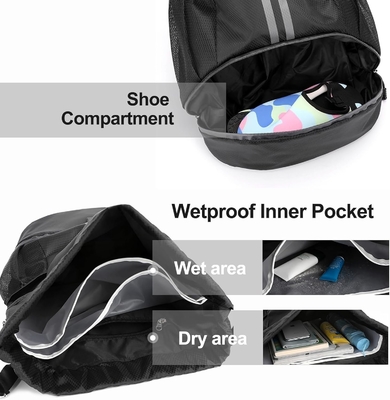 HOEDIA SPORTS DRAWSTRING BACKPACK - STRING SWIM GYM BAG Với khoang giày và túi chống ướt cho phụ nữ&amp;nam