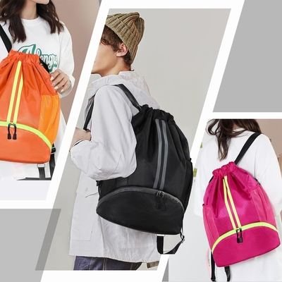HOEDIA SPORTS DRAWSTRING BACKPACK - STRING SWIM GYM BAG Với khoang giày và túi chống ướt cho phụ nữ&amp;nam