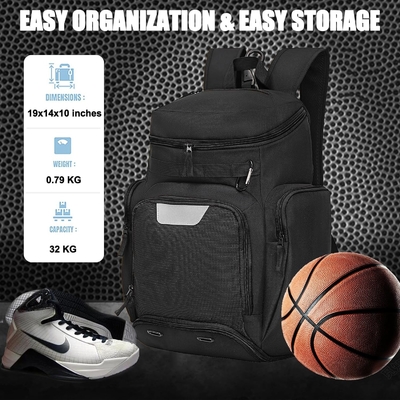 Basketball Backpack Sport Bag lớn, Gym Bag với khoang bóng và khoang giày để lưu trữ giày thể thao nước
