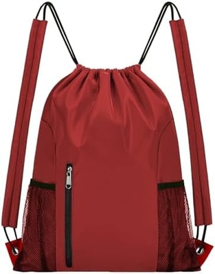 BEEGREEN DRAWSTRING-BACKPACK-GYM-BAG, LARGE SPORTS BAG, STRING BACKPACK CINCH BAG cho nam giới và phụ nữ Đỏ