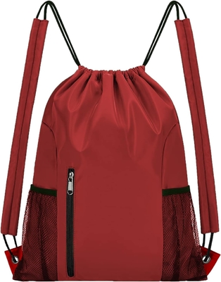 BEEGREEN DRAWSTRING-BACKPACK-GYM-BAG, LARGE SPORTS BAG, STRING BACKPACK CINCH BAG cho nam giới và phụ nữ Đỏ