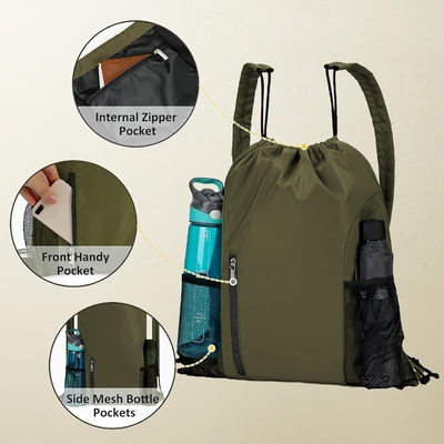BEEGREEN DRAWSTRING-BACKPACK-GYM-BAG, LARGE SPORTS BAG, STRING BACKPACK CINCH BAG cho nam giới và phụ nữ Đỏ