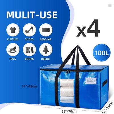 TAILI túi di chuyển đặc biệt lớn, 4 gói túi xách hạng nặng để lưu trữ với cửa sổ hiển thị, bọc xung quanh tay cầm, túi lưu trữ