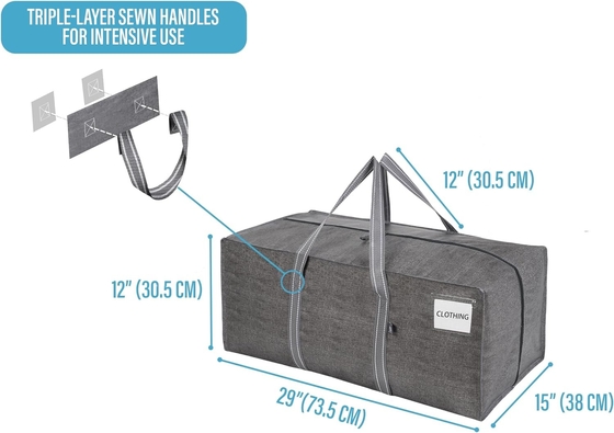 VENO 4 Pack Bags Plastic Storage Tote Clothing Organization Lớn W Nắp / Zipper. Hộp đóng gói / thùng thay thế