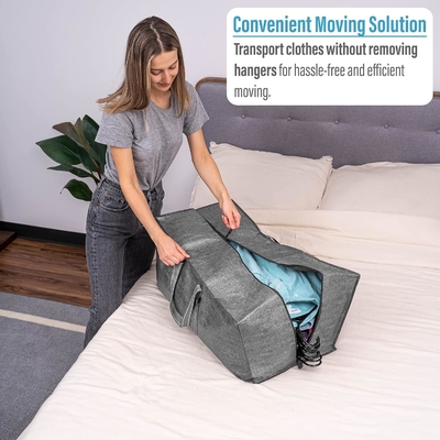VENO 4 Pack Bags Plastic Storage Tote Clothing Organization Lớn W Nắp / Zipper. Hộp đóng gói / thùng thay thế