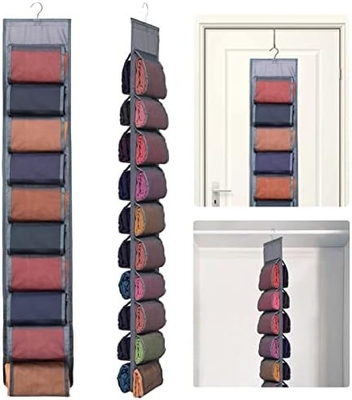 Legging Storage Organizer cho tủ quần áo, hệ thống tổ chức tủ quần áo treo, áo khoác màu xám với 20 cuộn