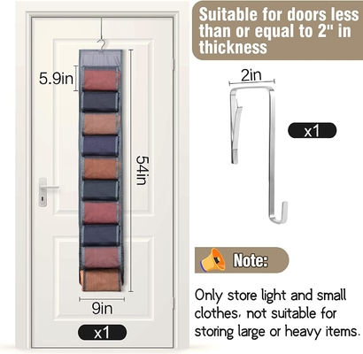 Legging Storage Organizer cho tủ quần áo, hệ thống tổ chức tủ quần áo treo, áo khoác màu xám với 20 cuộn