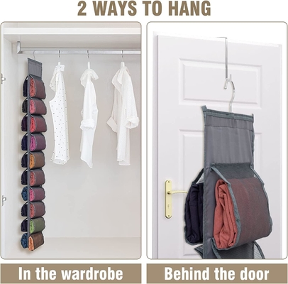 Legging Storage Organizer cho tủ quần áo, hệ thống tổ chức tủ quần áo treo, áo khoác màu xám với 20 cuộn