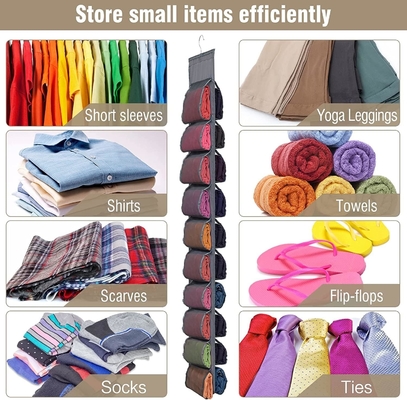 Legging Storage Organizer cho tủ quần áo, hệ thống tổ chức tủ quần áo treo, áo khoác màu xám với 20 cuộn