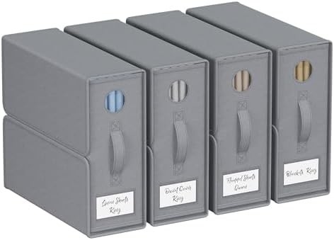 Tổ chức và lưu trữ tấm, 4 gói, kích thước Queen / King (Xám), tổ chức tấm giường, thùng lưu trữ vải cho tấm giường,