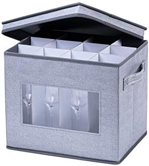 VENO 2 gói Wine Glass Storage Box với nắp và tay cầm, Glasswares, Trung Quốc tổ chức, tuyệt vời cho di chuyển, vận chuyển.