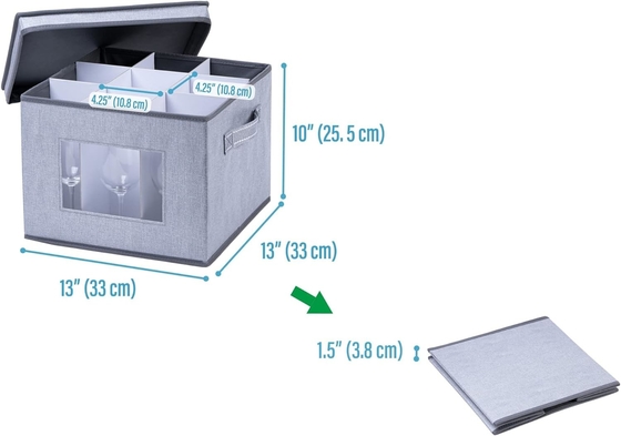 VENO 2 gói Wine Glass Storage Box với nắp và tay cầm, Glasswares, Trung Quốc tổ chức, tuyệt vời cho di chuyển, vận chuyển.