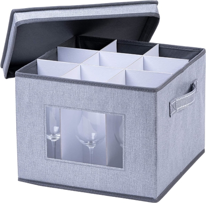 VENO 2 gói Wine Glass Storage Box với nắp và tay cầm, Glasswares, Trung Quốc tổ chức, tuyệt vời cho di chuyển, vận chuyển.
