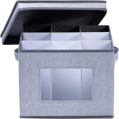 VENO 2 gói Wine Glass Storage Box với nắp và tay cầm, Glasswares, Trung Quốc tổ chức, tuyệt vời cho di chuyển, vận chuyển.