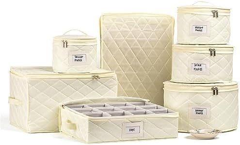 7PC Đồ chứa chứa với 48 cắt theo kích thước cảm thấy bên trong.