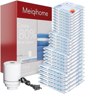 8 gói túi chứa chân không với máy bơm không khí điện,2 jumbo,2 lớn,2 trung bình,2 túi nhỏ