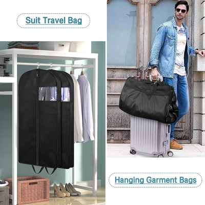 KimBora 43&quot; Suit bags cho phòng tủ lưu trữ và du lịch, GUSSETED treo túi quần áo cho đàn ông suit cover với tay cầm cho