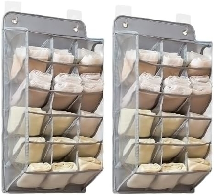 3D mới bền tẻ tủ treo tổ chức với túi 3D lưới, tường kệ tủ quần áo treo túi lưu trữ (BEIGE-2PACK)