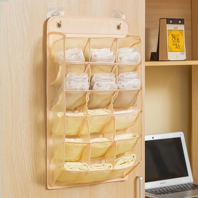 3D mới bền tẻ tủ treo tổ chức với túi 3D lưới, tường kệ tủ quần áo treo túi lưu trữ (BEIGE-2PACK)
