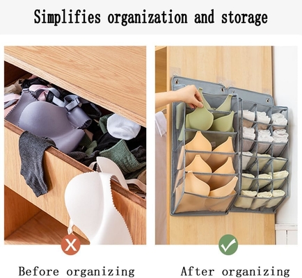 3D mới bền tẻ tủ treo tổ chức với túi 3D lưới, tường kệ tủ quần áo treo túi lưu trữ (BEIGE-2PACK)
