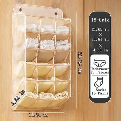 3D mới bền tẻ tủ treo tổ chức với túi 3D lưới, tường kệ tủ quần áo treo túi lưu trữ (BEIGE-2PACK)