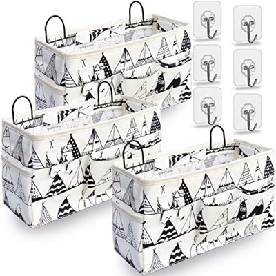 2PCS hanging baskets for organizing, fabric wall storage basket, wall organizer for closet, kitchen, bedroom, office,