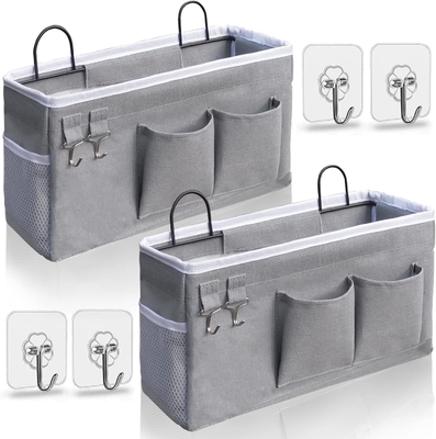 2PCS hanging baskets for organizing, fabric wall storage basket, wall organizer for closet, kitchen, bedroom, office,