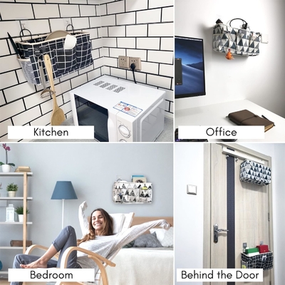 2PCS hanging baskets for organizing, fabric wall storage basket, wall organizer for closet, kitchen, bedroom, office,