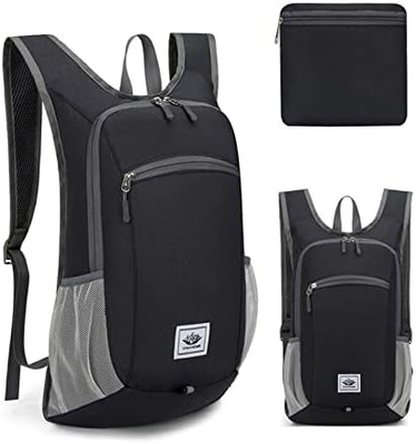 Chiếc ba lô đi bộ đường dài 15L Ultralight Lightweight Packable Hiking Backpacks Water Resistant Folding Daypack cho du lịch (Xám)