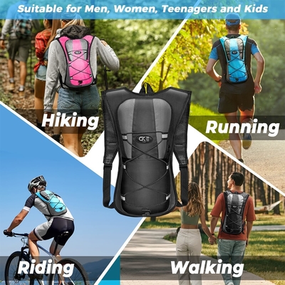 Túi lưng ẩm ẩm ẩm Water Backpack với 2L (70-ounce) Hydration Bladder cho nam giới Phụ nữ Trẻ em chạy bộ