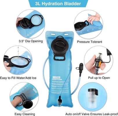 Túi đệm ẩm với 3L TPU Bladder nước, Túi đệm nước Molle chiến thuật cho nam giới Phụ nữ, Hydration Pack cho đi bộ đường dài