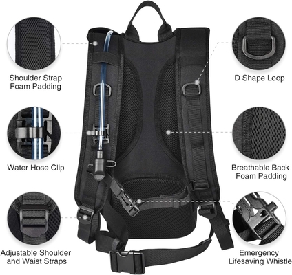 Túi đệm ẩm với 3L TPU Bladder nước, Túi đệm nước Molle chiến thuật cho nam giới Phụ nữ, Hydration Pack cho đi bộ đường dài