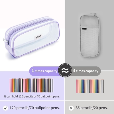 Kalidi Grid Mesh Pencil Case Khối bút chì lớn Khối bút chì lớn túi bút chì với zipper túi giấy đơn giản bút chì thẩm mỹ